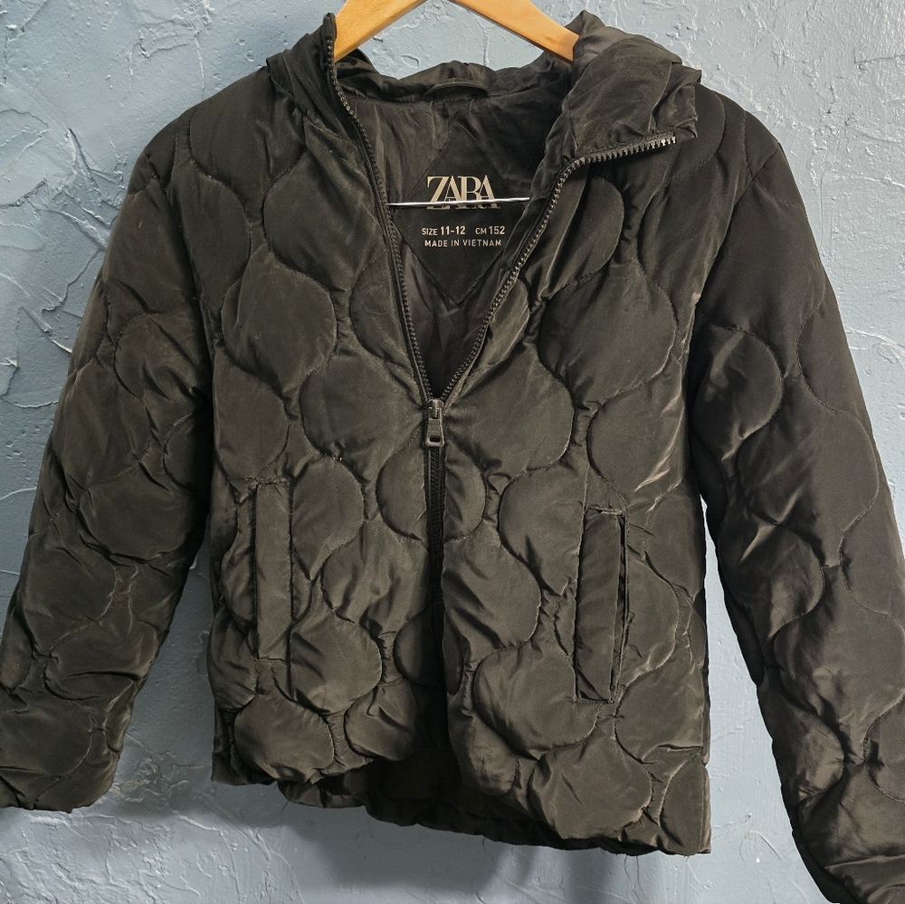 Zara Women's Quilted Puffer Jacket - Dark Olive